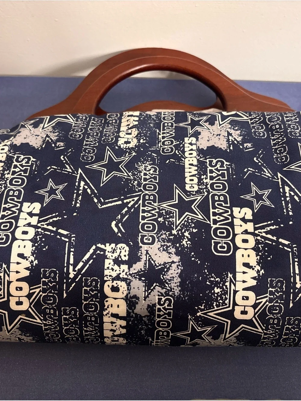 Kids Navy Cowboys Print Skirt with White Waistband